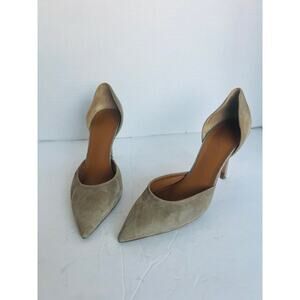 VINCE Celeste Taupe Suede D' Orsay Pointy Toe Heel Pump Shoes Size 8.5M